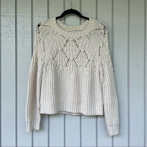 American Eagle Slouchy Textured Crew Neck Sweater Women's S